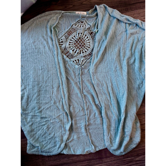 Pink Rose Large Boho Blue Cardigan - Picture 4 of 5